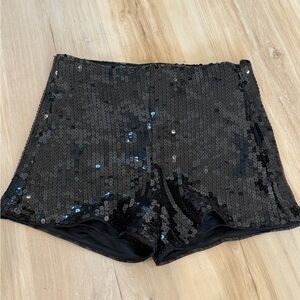 Abercrombie & Fitch Black Sequin High-Waist Women’s Shorts